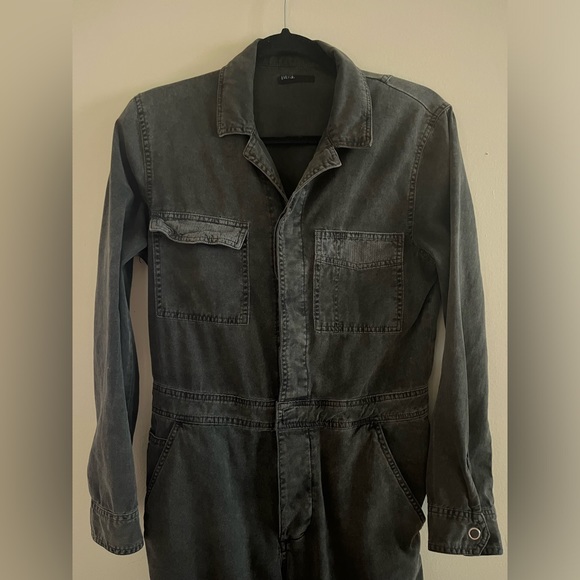 BDG Slouchy Long-Sleeve 100% CottonBlack/Gray Snap-Up Jumpsuit Small - Picture 4 of 10